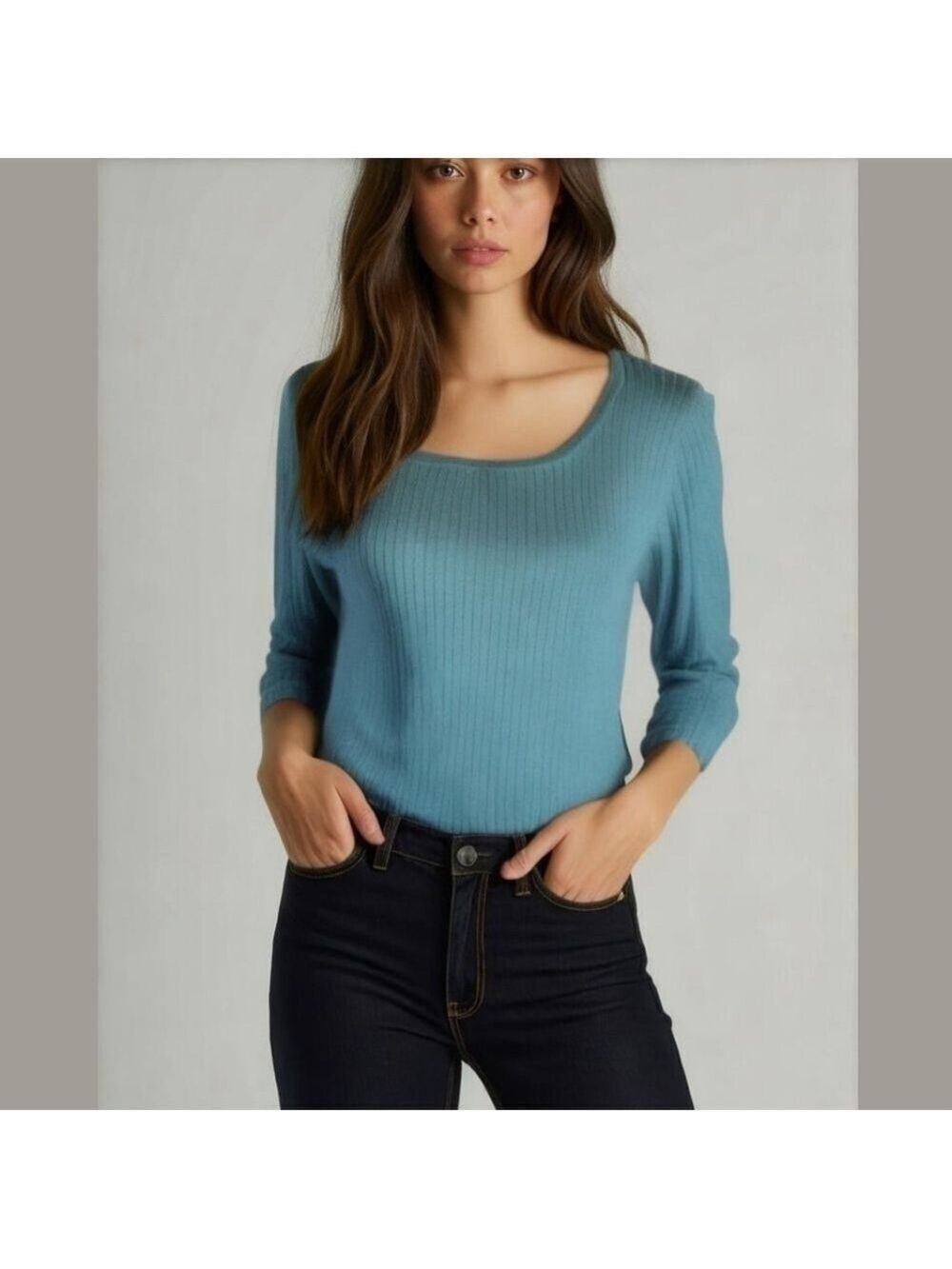 George Sweater Long Sleeve Large Blue Green